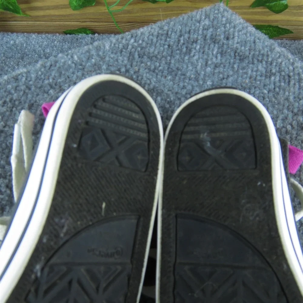 Converse Girls Sneaker Shoes Gray Fabric Lace‎ Up Size T 7 Medium